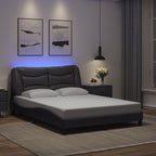 Bed Frame with LED without Mattress "Hvar" Grey 120x200 cm