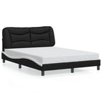 Bed Frame with LED without Mattress "Hvar" Black and White 120x200 cm