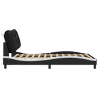 Bed Frame with LED without Mattress "Hvar" Black and White 120x200 cm