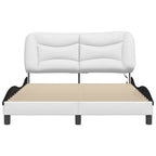 Bed Frame with LED without Mattress "Hvar" White and Black 120x200 cm