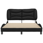 Bed Frame with LED without Mattress "Hvar" Black 140x190 cm