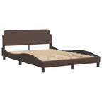 Bed Frame with LED without Mattress "Hvar" Brown 140x190 cm