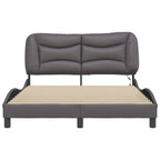 Bed Frame with LED without Mattress "Hvar" Grey 140x190 cm