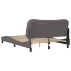 Bed Frame with LED without Mattress "Hvar" Grey 140x190 cm