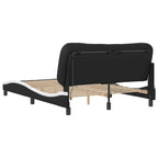 Bed Frame with LED without Mattress "Hvar" Black and White 140x190 cm