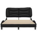 Bed Frame with LED without Mattress "Hvar" Black 140x200 cm