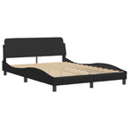 Bed Frame with LED without Mattress "Hvar" Black 140x200 cm