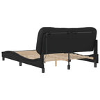 Bed Frame with LED without Mattress "Hvar" Black 140x200 cm