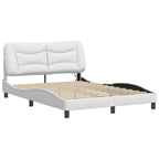 Bed Frame with LED without Mattress "Hvar" White 140x200 cm