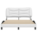 Bed Frame with LED without Mattress "Hvar" White 140x200 cm