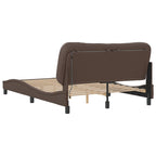 Bed Frame with LED without Mattress "Hvar" Brown 140x200 cm
