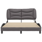 Bed Frame with LED without Mattress "Hvar" Grey 140x200 cm