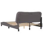 Bed Frame with LED without Mattress "Hvar" Grey 140x200 cm