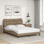 Bed Frame with LED without Mattress "Hvar" Cappuccino 140x200 cm