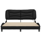 Bed Frame with LED without Mattress "Hvar" Black 160x200 cm