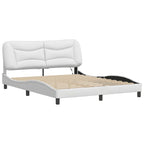Bed Frame with LED without Mattress "Hvar" White 160x200 cm