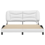 Bed Frame with LED without Mattress "Hvar" White 160x200 cm