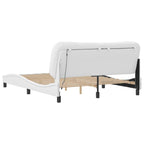 Bed Frame with LED without Mattress "Hvar" White 160x200 cm