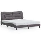 Bed Frame with LED without Mattress "Hvar" Grey 160x200 cm
