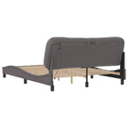 Bed Frame with LED without Mattress "Hvar" Grey 160x200 cm