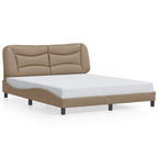 Bed Frame with LED without Mattress "Hvar" Cappuccino 160x200 cm