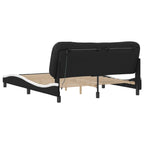 Bed Frame with LED without Mattress "Hvar" Black and White 160x200 cm
