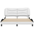 Bed Frame with LED without Mattress "Hvar" White and Black 160x200 cm