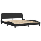 Bed Frame with LED without Mattress "Hvar" Black 180x200 cm