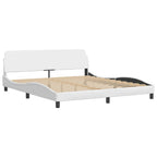 Bed Frame with LED without Mattress "Hvar" White 180x200 cm