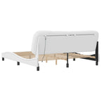 Bed Frame with LED without Mattress "Hvar" White 180x200 cm