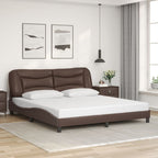 Bed Frame with LED without Mattress "Hvar" Brown 180x200 cm