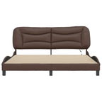 Bed Frame with LED without Mattress "Hvar" Brown 180x200 cm