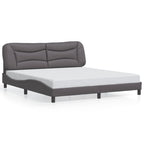 Bed Frame with LED without Mattress "Hvar" Grey 180x200 cm