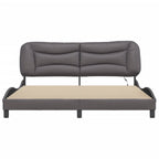 Bed Frame with LED without Mattress "Hvar" Grey 180x200 cm