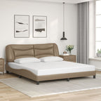 Bed Frame with LED without Mattress "Hvar" Cappuccino 180x200 cm