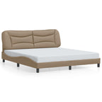 Bed Frame with LED without Mattress "Hvar" Cappuccino 180x200 cm