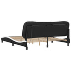 Bed Frame with LED without Mattress "Hvar" Black and White 180x200 cm