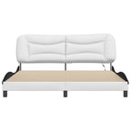 Bed Frame with LED without Mattress "Hvar" White and Black 180x200 cm