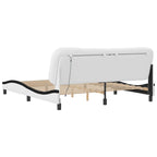 Bed Frame with LED without Mattress "Hvar" White and Black 180x200 cm