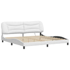 Bed Frame with LED without Mattress "Hvar" White 200x200 cm