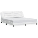 Bed Frame with LED without Mattress "Hvar" White 200x200 cm