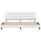 Bed Frame with LED without Mattress "Hvar" White 200x200 cm