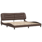 Bed Frame with LED without Mattress "Hvar" Brown 200x200 cm