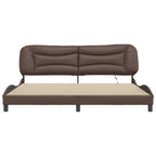 Bed Frame with LED without Mattress "Hvar" Brown 200x200 cm