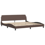 Bed Frame with LED without Mattress "Hvar" Brown 200x200 cm