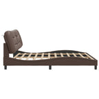 Bed Frame with LED without Mattress "Hvar" Brown 200x200 cm