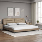 Bed Frame with LED without Mattress "Hvar" Cappuccino 200x200 cm