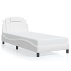 Bed Frame "Viana" with LED without Mattress White 80x200 cm