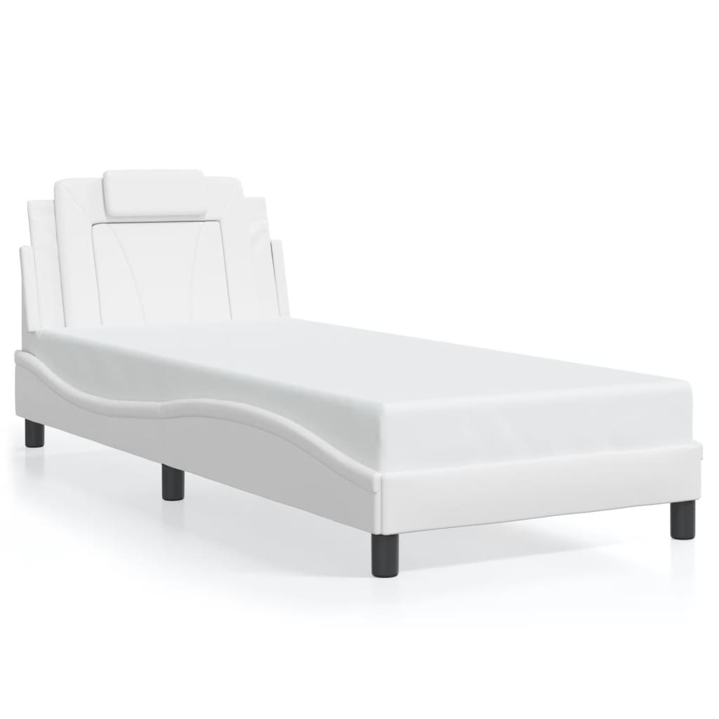 Bed Frame "Viana" with LED without Mattress White 80x200 cm