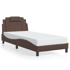 Bed Frame "Viana" with LED without Mattress Brown 80x200 cm